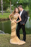Embellished - Sleeveless hand beaded Silk Georgette Gown