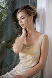 Embellished - Sleeveless hand beaded tulle Gown
